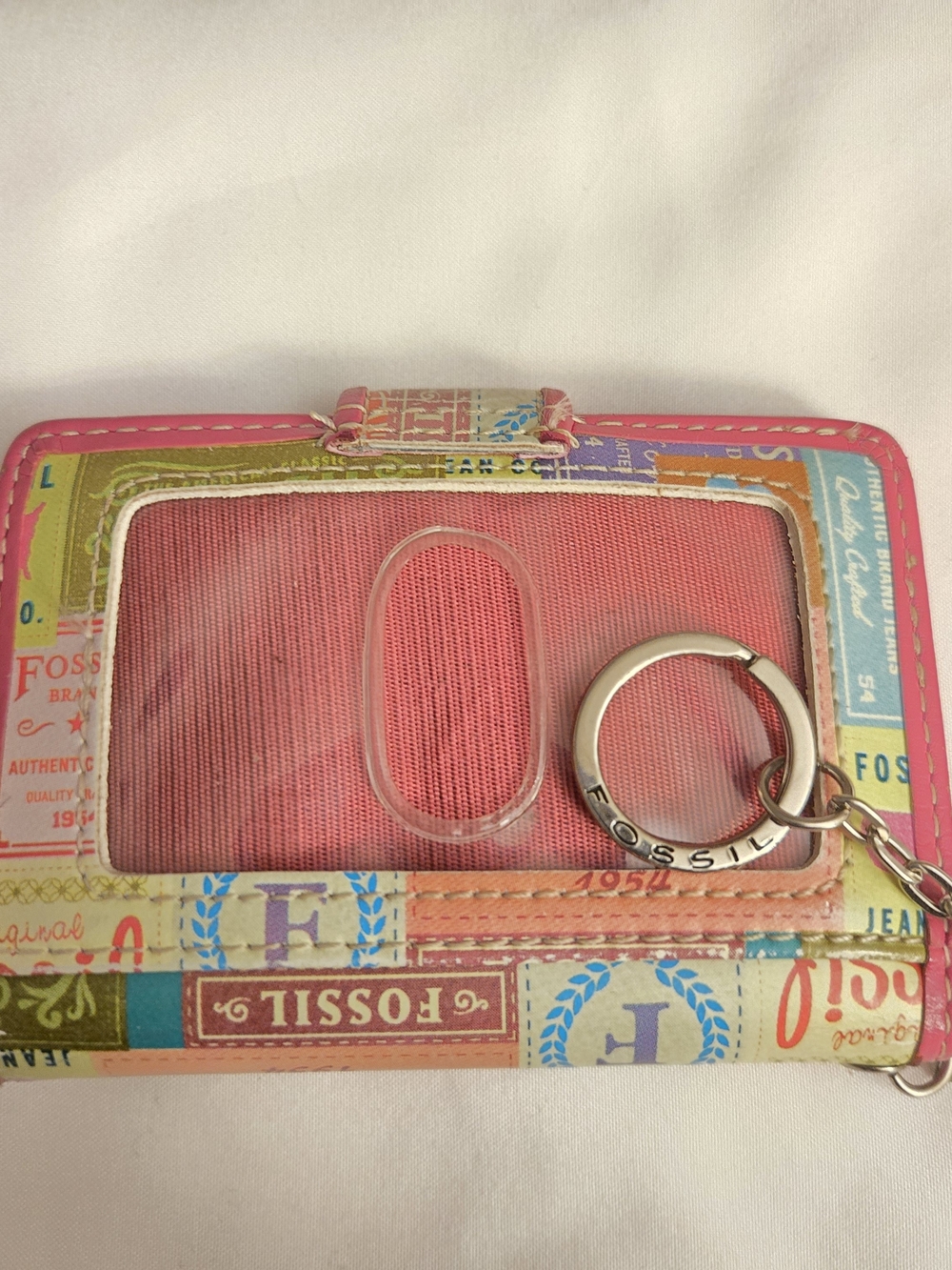 Fossil ID Wallet Pink Multi - Picture 2 of 7